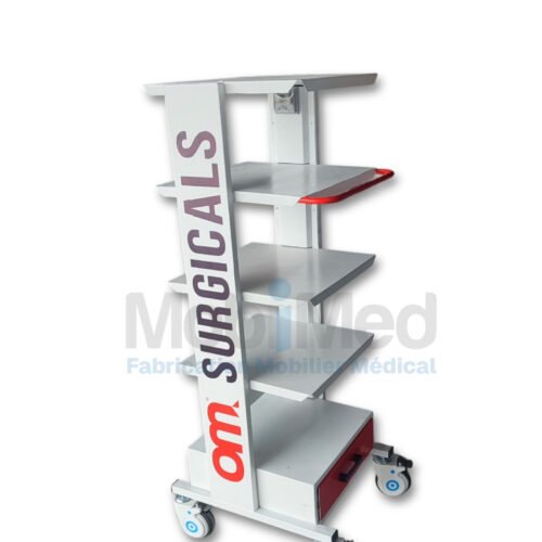 CHARIOT D’ENDOSCOPIE EN ACIER EPOXY 5 ETAGERS ANTISTATIQUE CHE-02