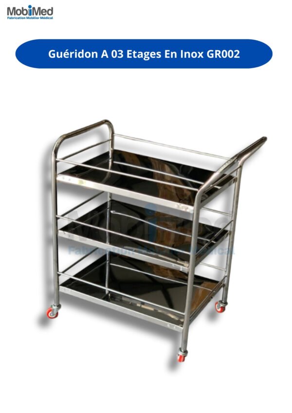 Guéridon A 03 Etages En Inox GR002