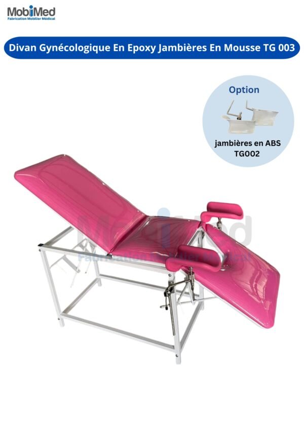 Divan Gynécologique En Epoxy Jambières En Mousse TG 003