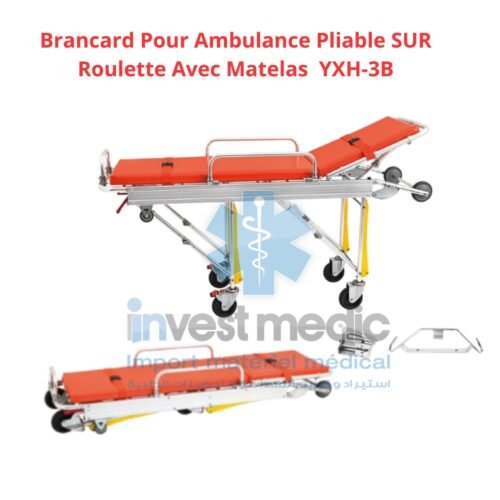 Brancard Pour Ambulance Pliable SUR Roulette Avec Matelas YXH-3B