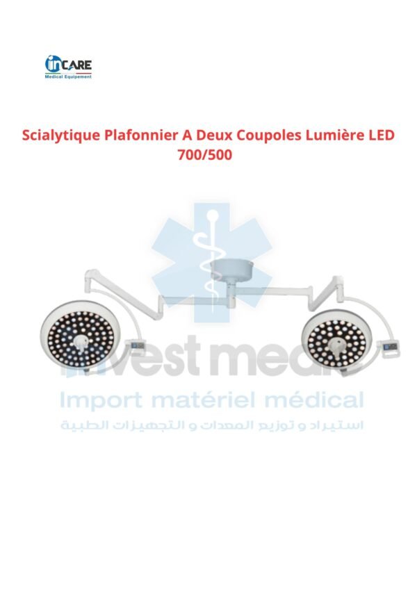 Scialytique Plafonnier A Deux Coupoles Lumière LED 700/500