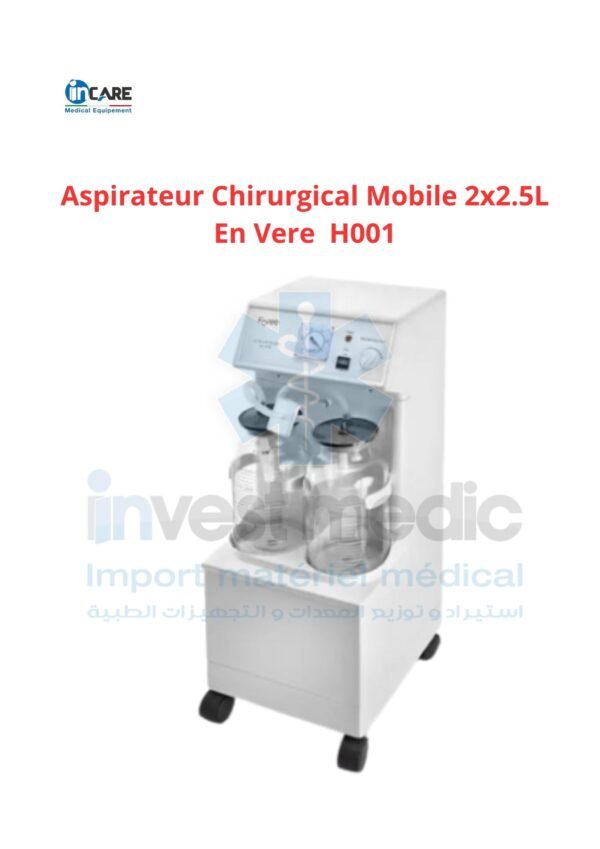 Aspirateur Chirurgical Mobile 2x2.5L En Vere H001