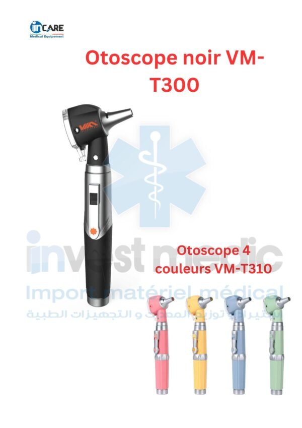 Otoscope rechargeable avec socle  VM-T301C / Otoscope 4 couleurs  VM-T310