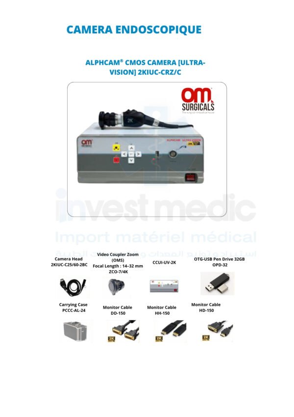CAMERA ENDOSCOPIQUE - (ALPHCAM® CMOS CAMERA [ULTRA-VISION] 2KIUC-CRZ/C)