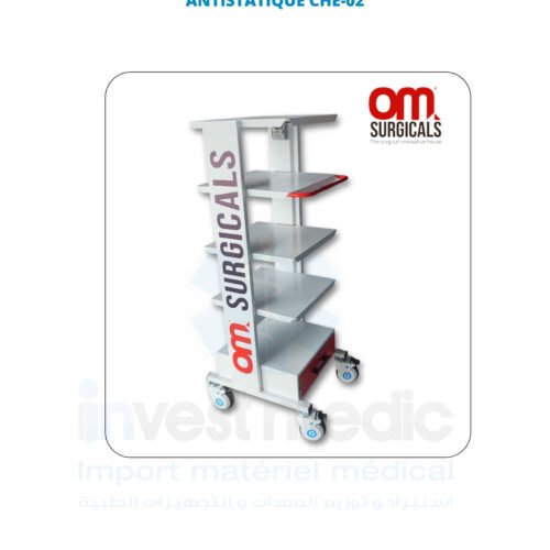 CHARIOT D’ENDOSCOPIE EN ACIER EPOXY 5 ETAGERS ANTISTATIQUE CHE-02