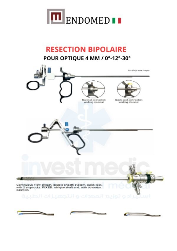 RESECTION BIPOLAIRE  POUR OPTIQUE 4 MM / 0°-12°-30°